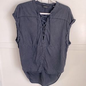 Scotch & Soda with love AMS BLAUW black lace up blouse.